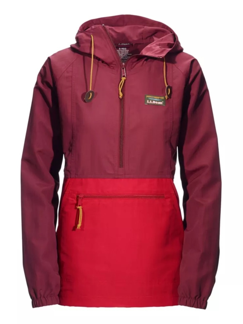 L.L. Bean Women's Mountain Classic Anorak Jacket Pullover Colorblock Size Medium